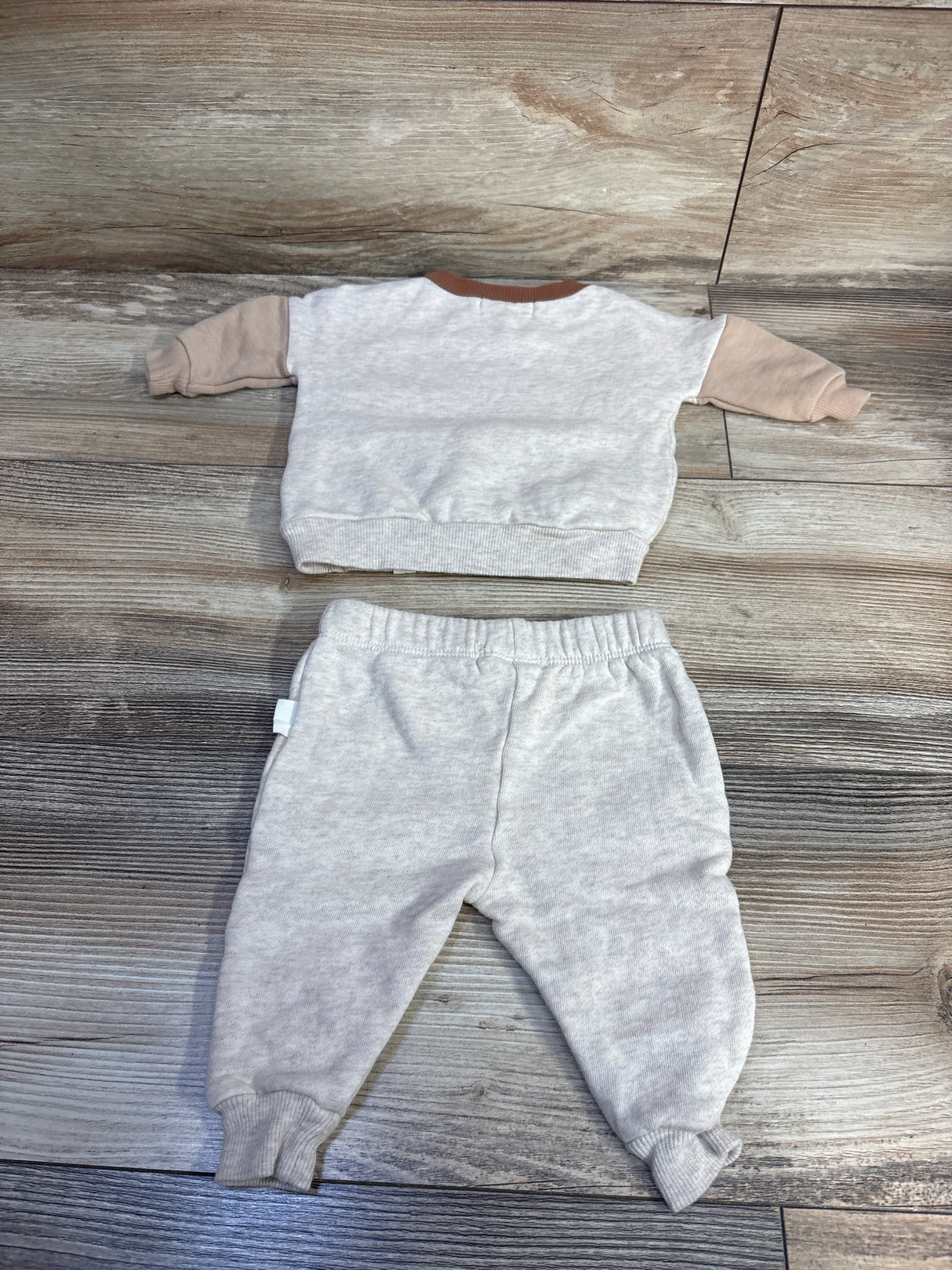 Rabbit + Bear Organic 2pc Mommy's Little Pumpkin Sweatshirt & Joggers Beige sz 0-3m