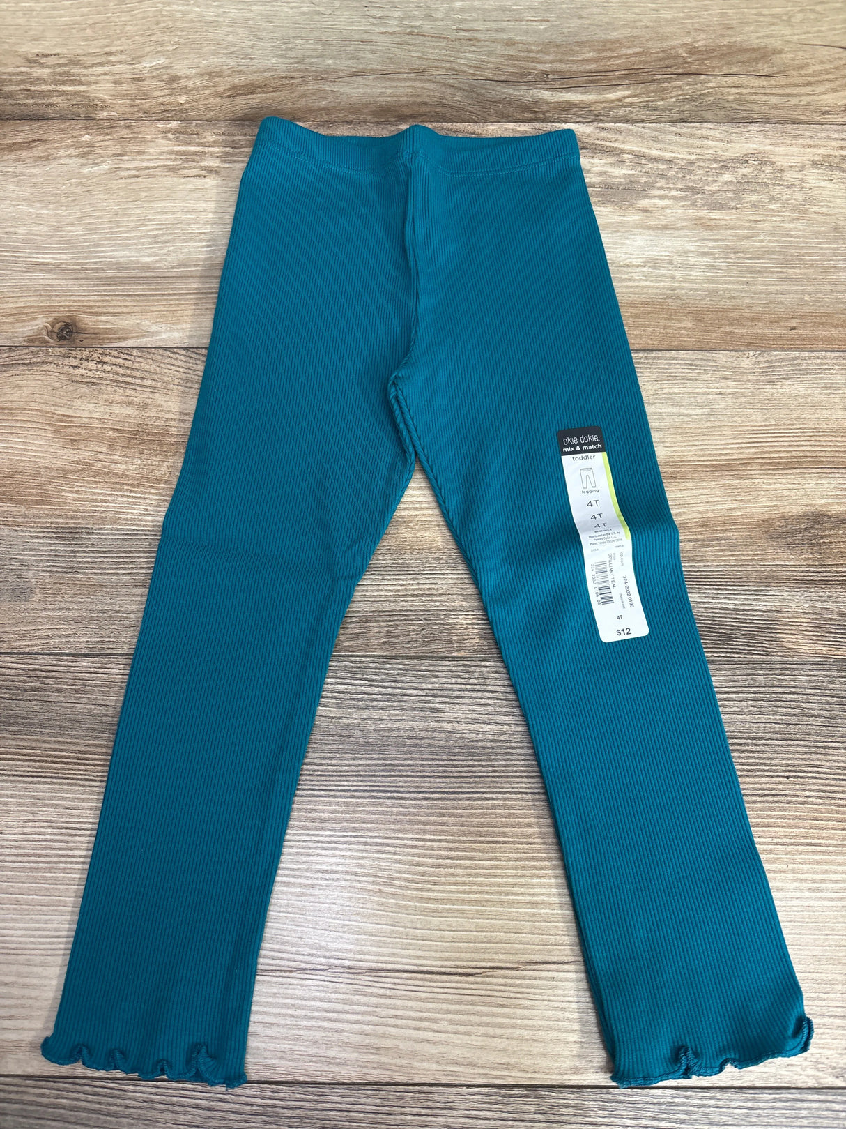 NEW Okie Dokie Ribbed Teal Leggings sz 4T