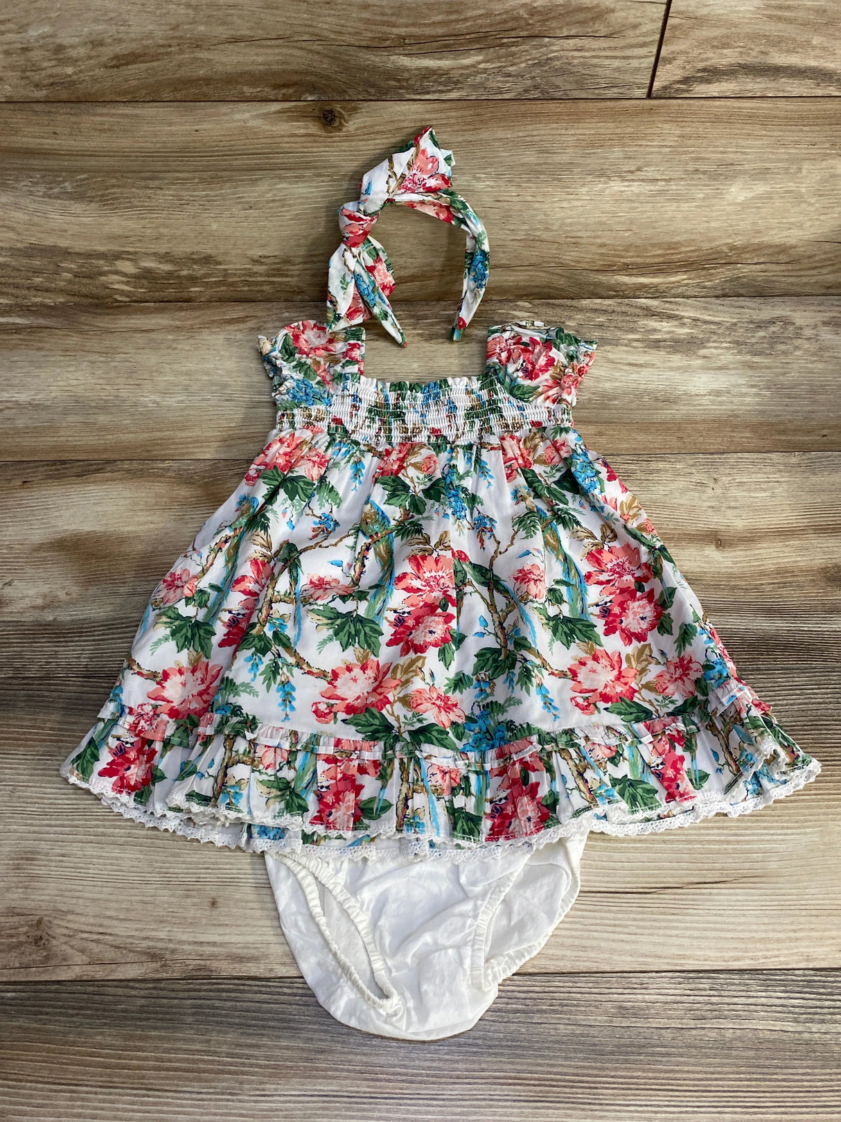 Janie and Jack 3pc The Abigail Smocked Dress White sz 12-18m - Me n Mommy To Be