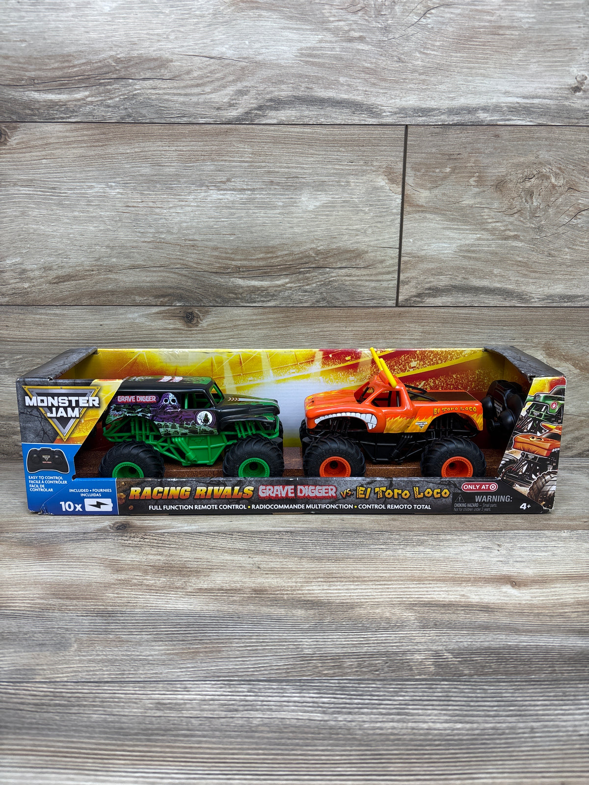 NEW Monster Jam Grave Digger vs El Toro Loco Racing Rivals Remote Control Cars