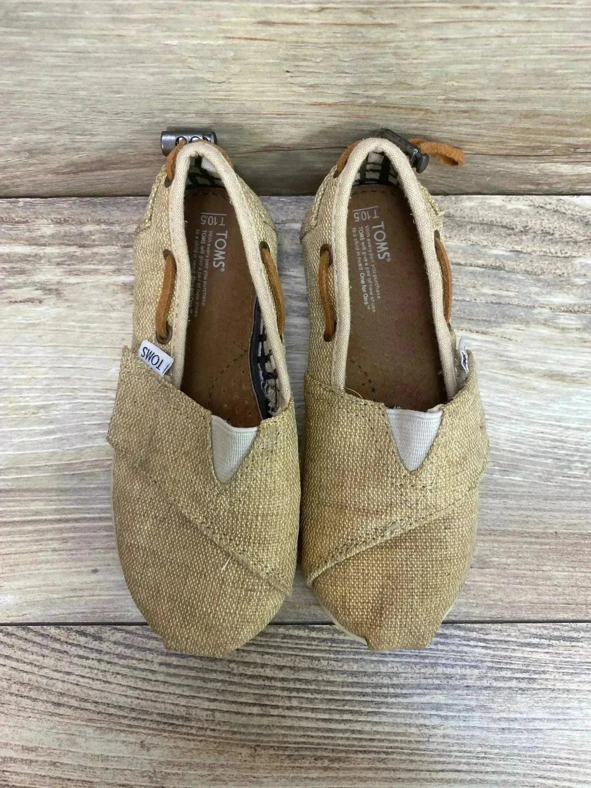 Toms Natural Burlap Bimini Shoes Sz 10.5c - Me n Mommy To Be