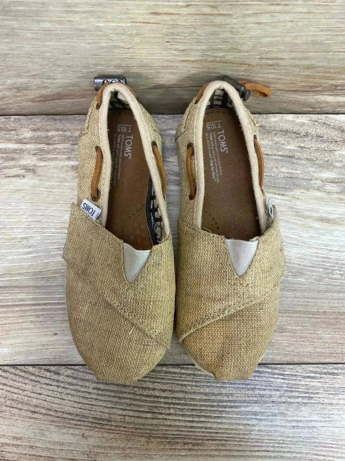 Toms Natural Burlap Bimini Shoes Sz 10.5c - Me n Mommy To Be