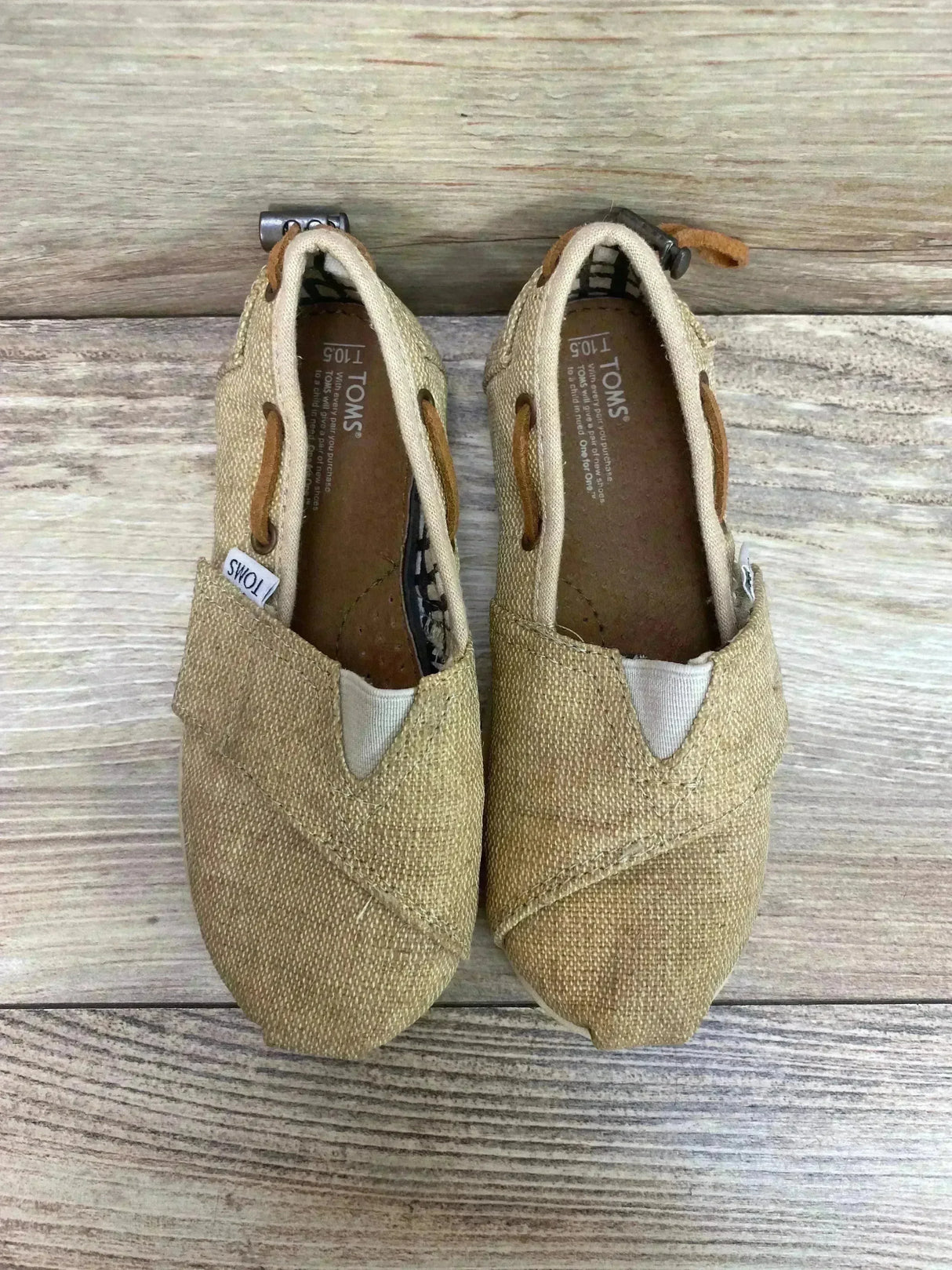 Toms Natural Burlap Bimini Shoes Sz 10.5c - Me n Mommy To Be
