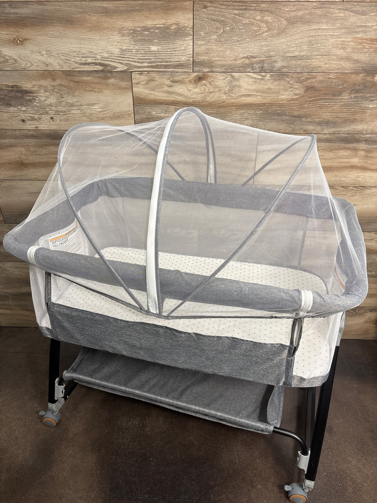 Wayfong Baby Bedside Bassinet, Grey