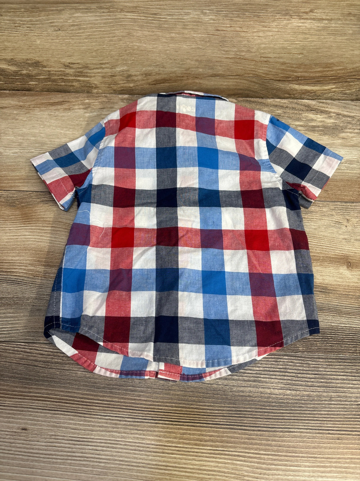 Cat & Jack Plaid Button Up Shirt Red/Blue sz 12m - Me n Mommy To Be