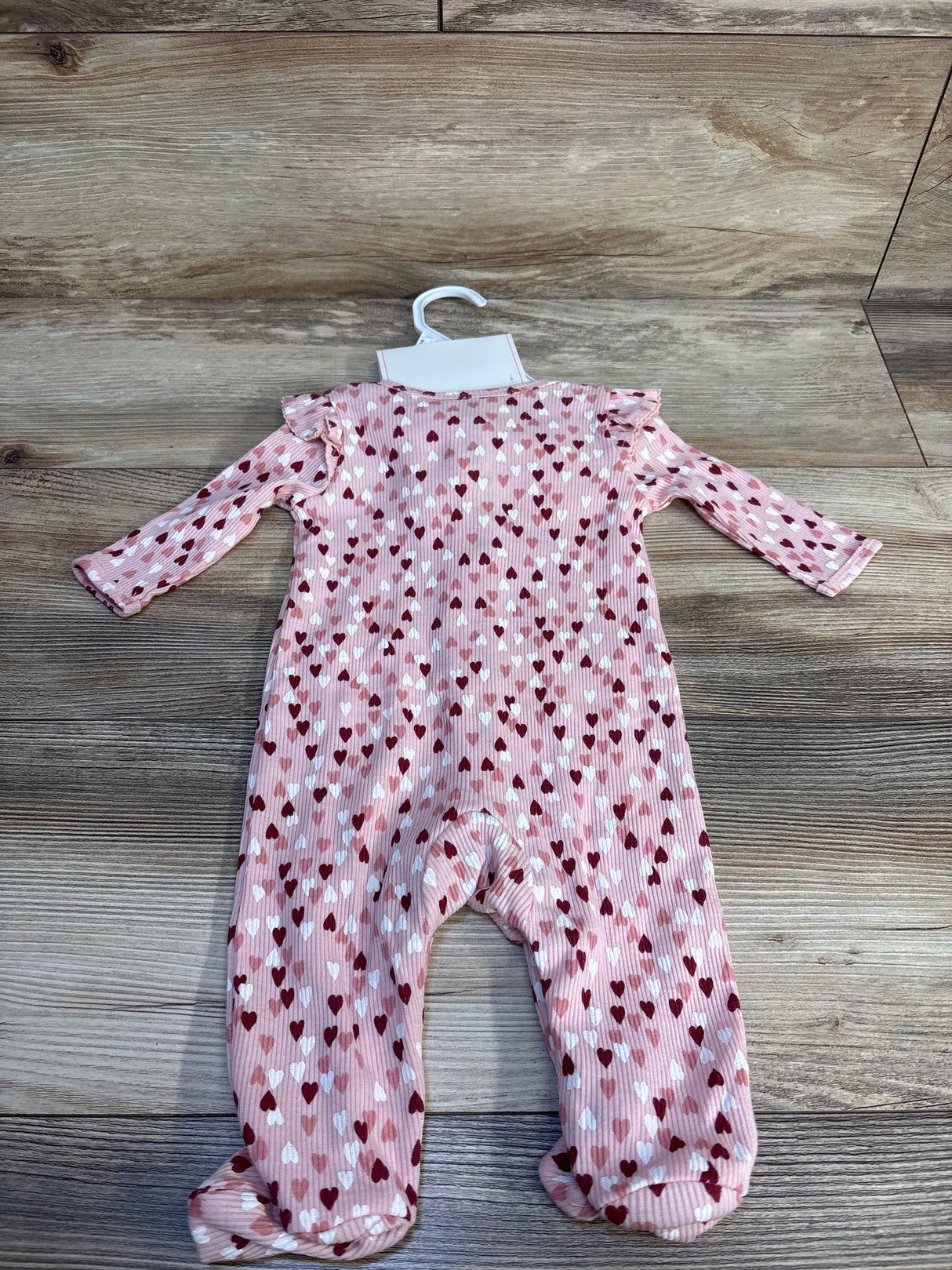 NEW Nicole Miller 2pc Heart Print Hat & Ribbed Sleeper Set Pink sz 0-3m