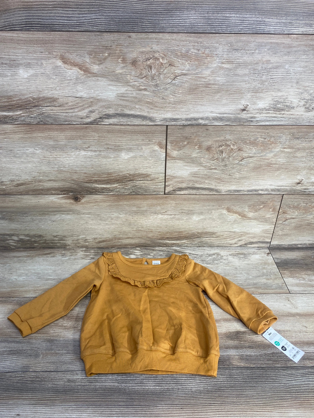 Cat & Jack Ruffled Sweatshirt Gold sz 18m