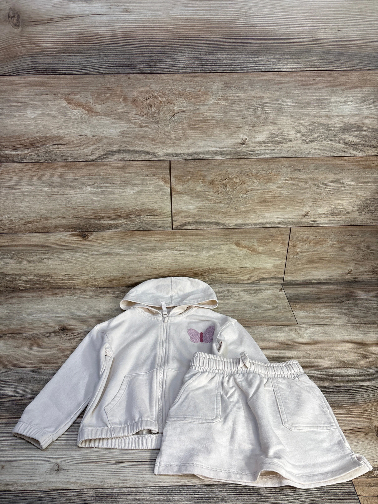 Cat & Jack 2pc Zip-Up Jacket & Skort Set Ivory sz 4T