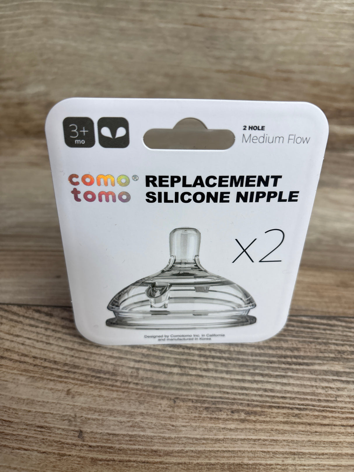 NEW Como Tomo Replacement Silicone Nipple 2pk Level 3 Fast Flow 6m+