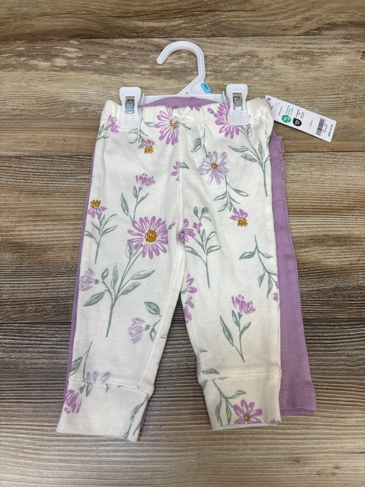 NEW Carter's 2pk Pants White/Purple sz 6m