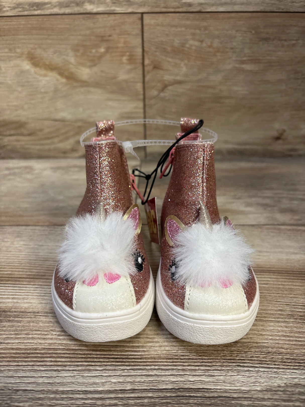 NEW BC Footwear Glitter Unicorn Slip-On Boots Pink sz 6c