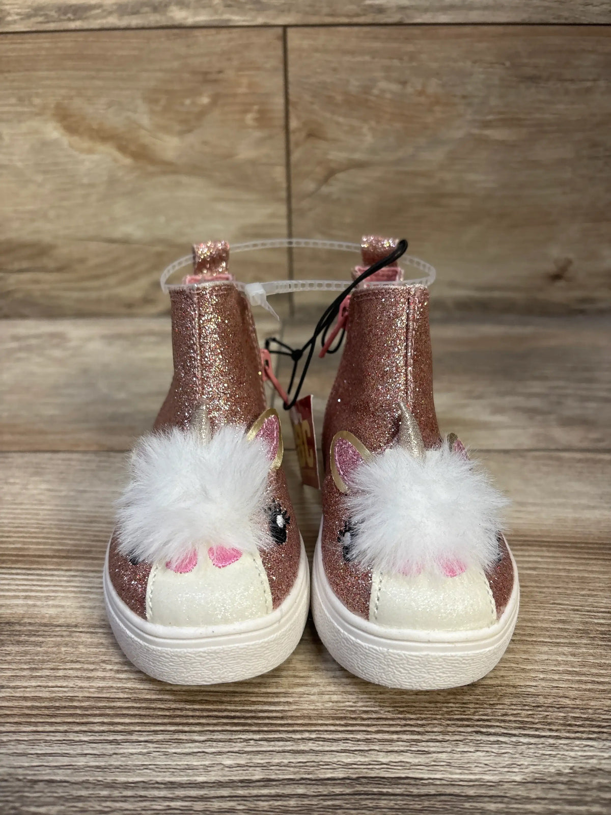 NEW BC Footwear Glitter Unicorn Slip-On Boots Pink sz 6c
