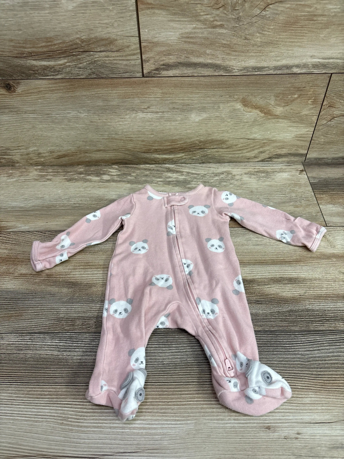 Pink newborn baby sleeper from Me n Mommy To Be with a cute panda print pattern.