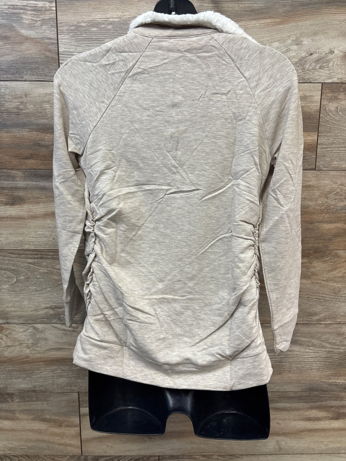 NEW Isabel Maternity Snap Sherpa Collar Sweatshirt Oatmeal sz Small