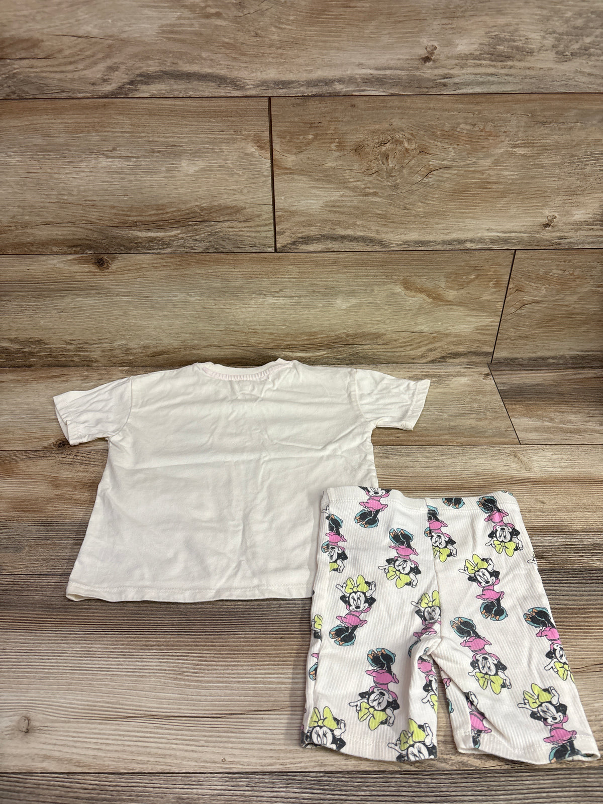 Disney Junior 2pc Minnie Mouse Shirt & Shorts Set Ivory sz 4T