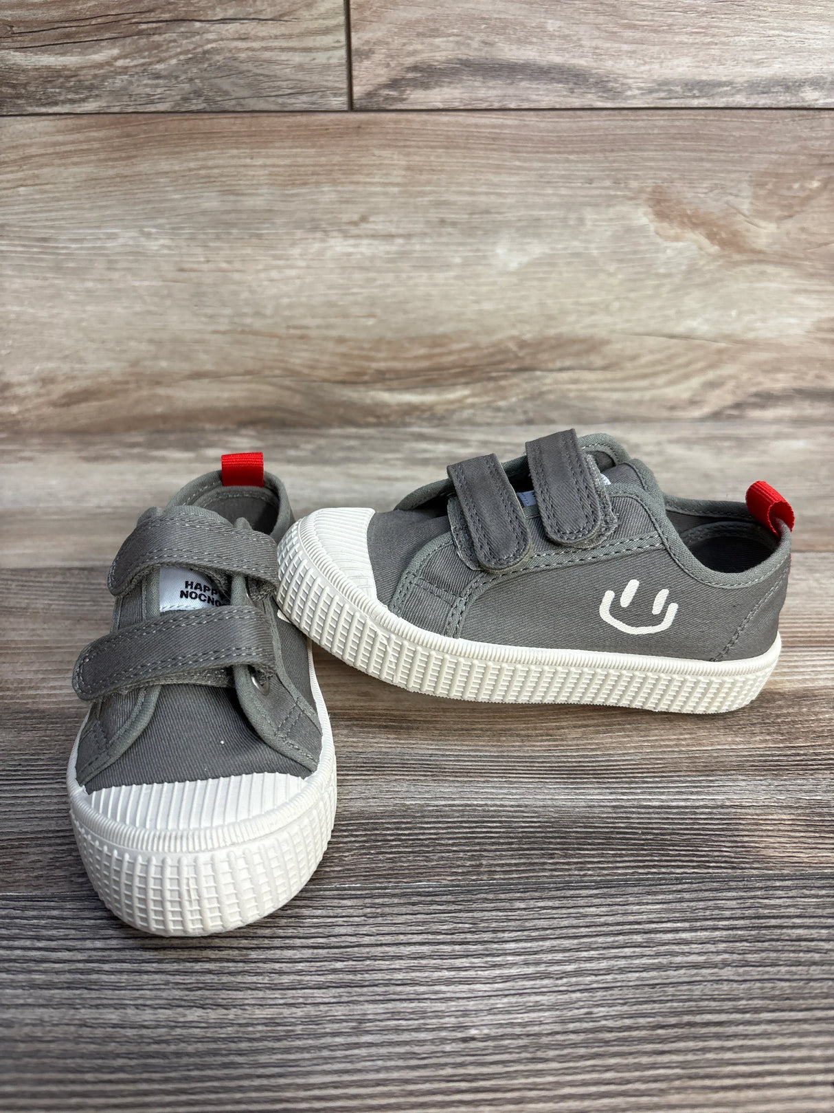 Happy Nocnoc Canvas Dual Strap Sneakers, Grey sz 10c