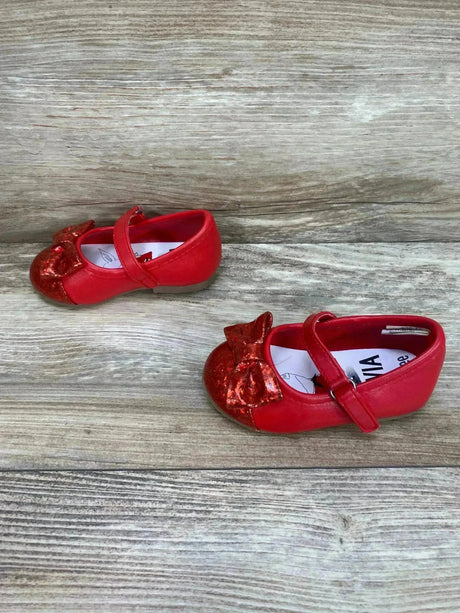 Gymboree x Olivia Glitter Ballet Flats Red Sz 4c - Me n Mommy To Be