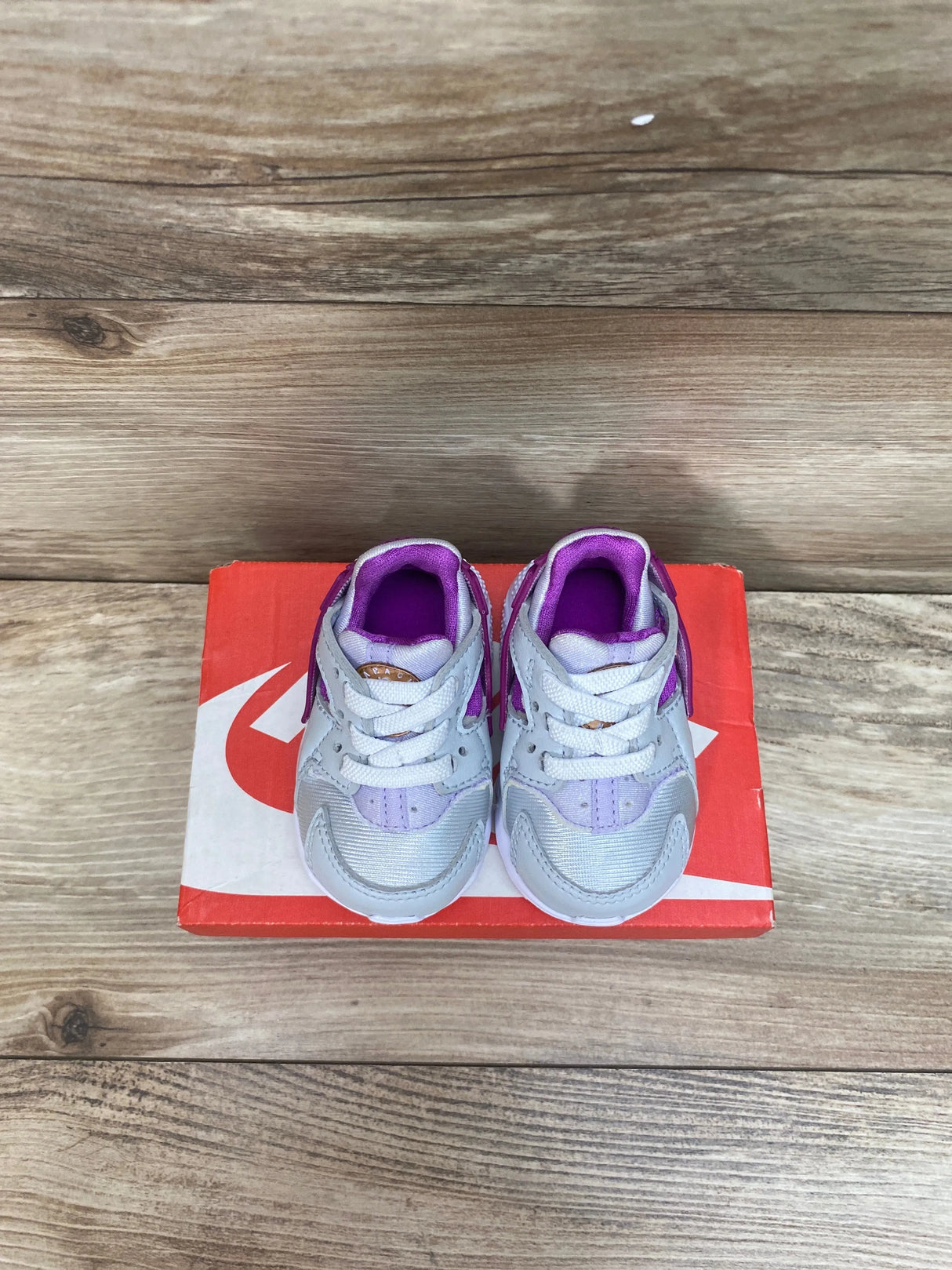 NEW Nike Huarache Run TD 'Pure Platinum Violet Frost' Sneakers sz 2c - Me n Mommy To Be