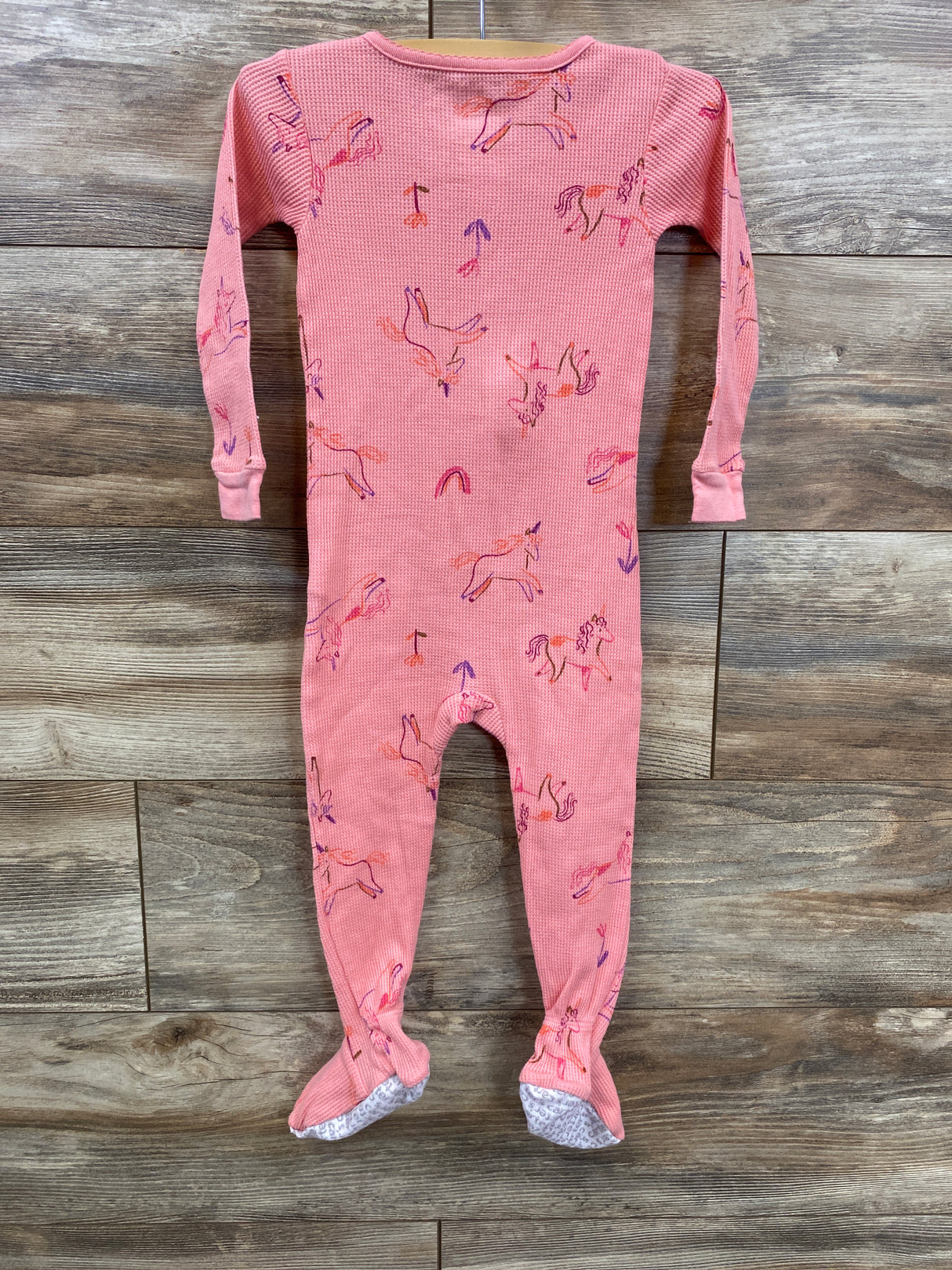 Carter's Unicorn Waffle Knit Sleeper Hot Pink sz 2T