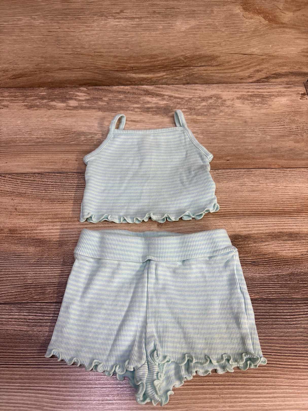 Baby Gap 2pc Ribbed Tank Top & Shorts Set Blue sz 3-6m