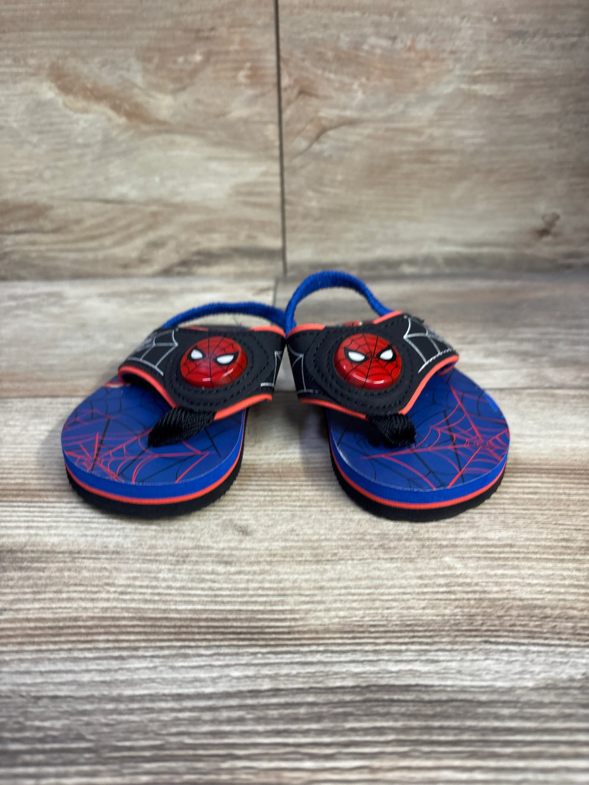 Marvel Spiderman Light Up Flip Flop Sandals BLue sz 5-6c