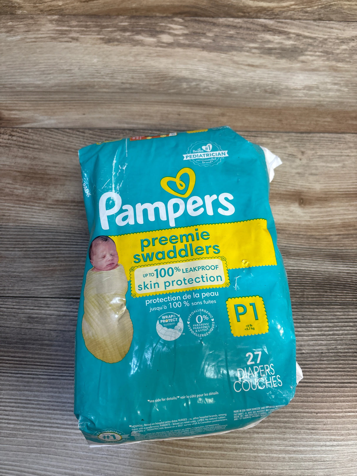 NEW Pampers Swaddlers Diapers, 27ct. Size Preemie