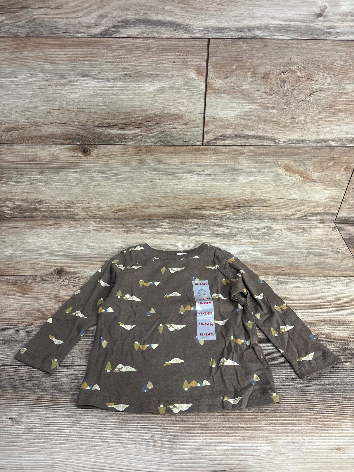 NEW Old Navy Mountain Print Brown Shirt sz 18-24m