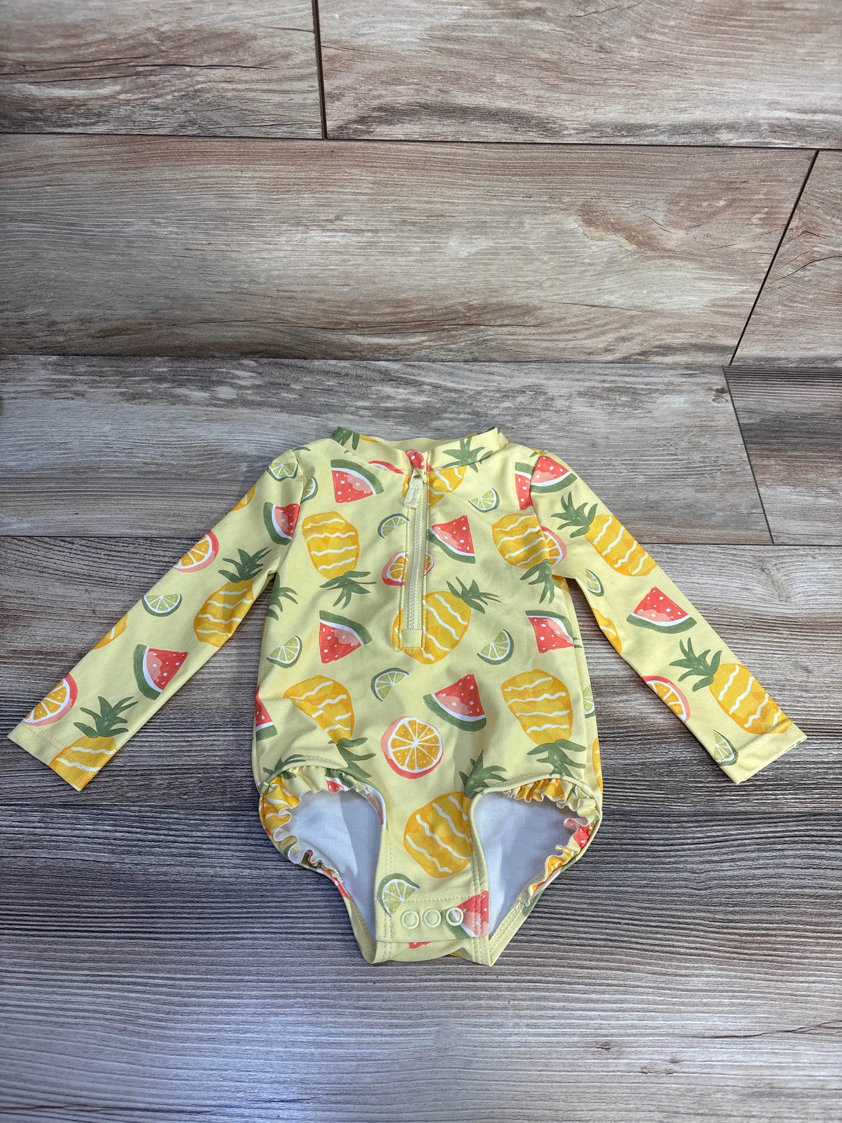 Just One You Fruit 1pc Rash Guard Swimsuit Yellow sz 9m