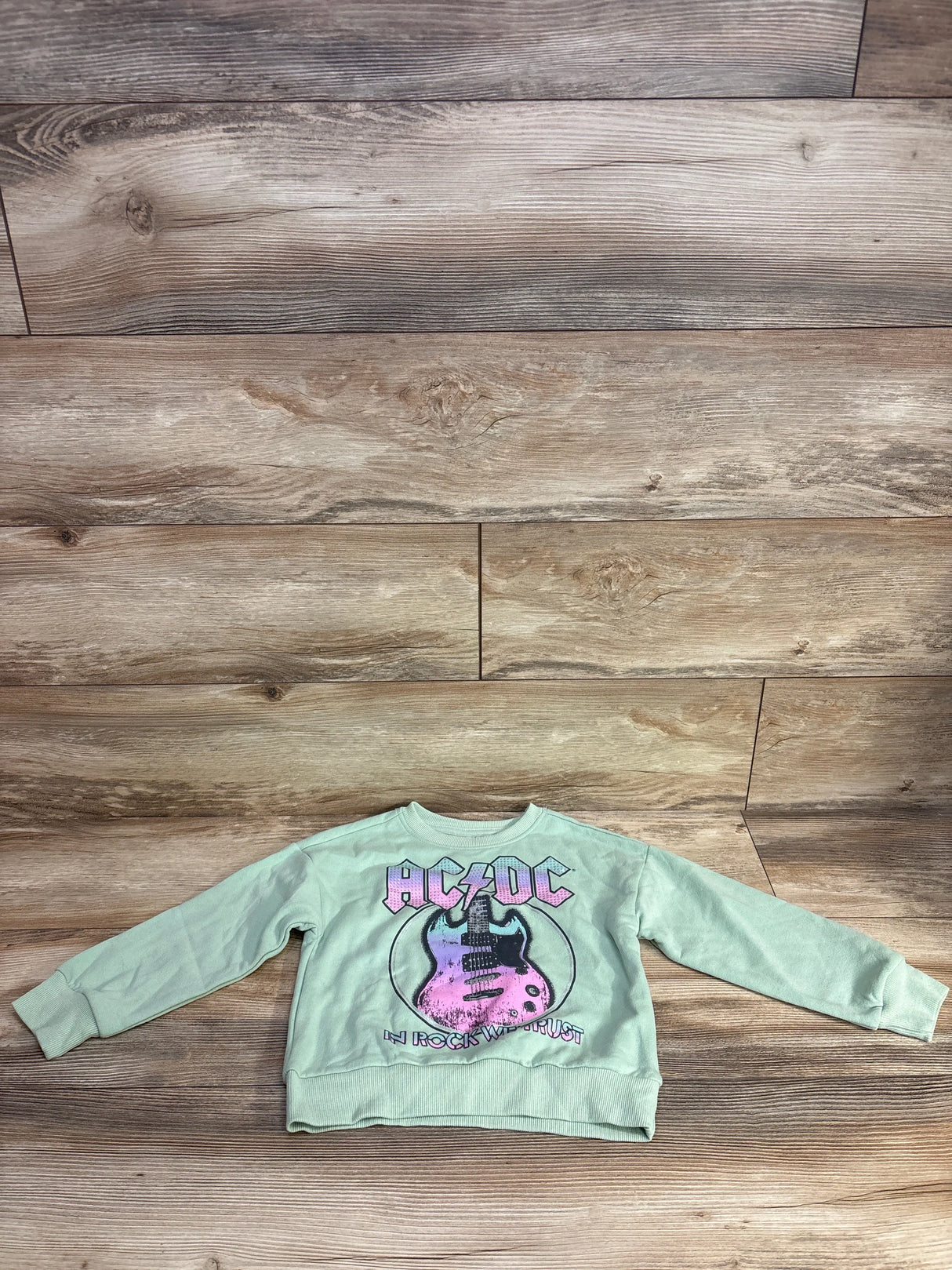 AC/DC Long Sleeve Band Shirt Green sz 4/5T