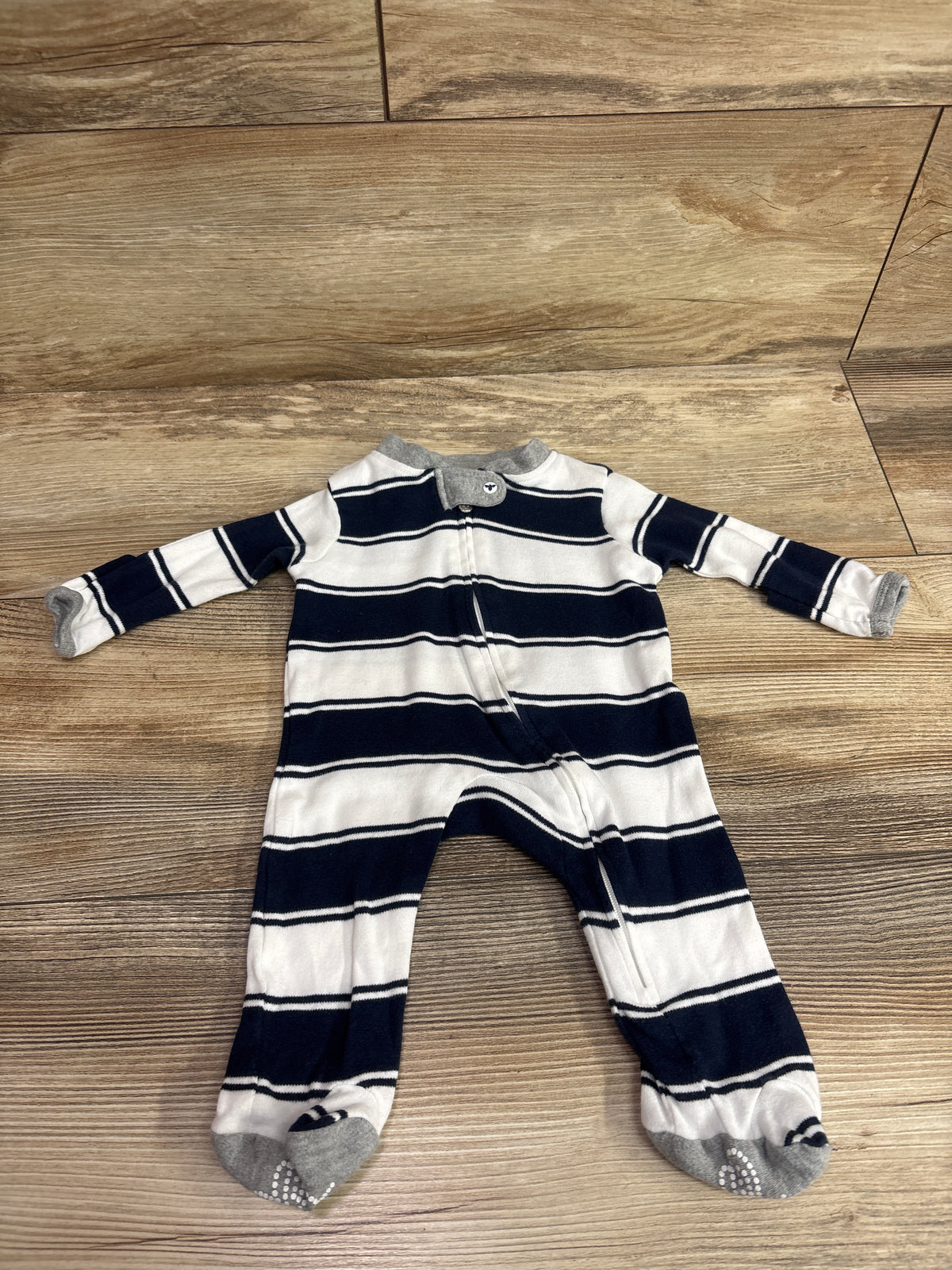 Burts Bees Baby Striped Sleeper White sz Newborn