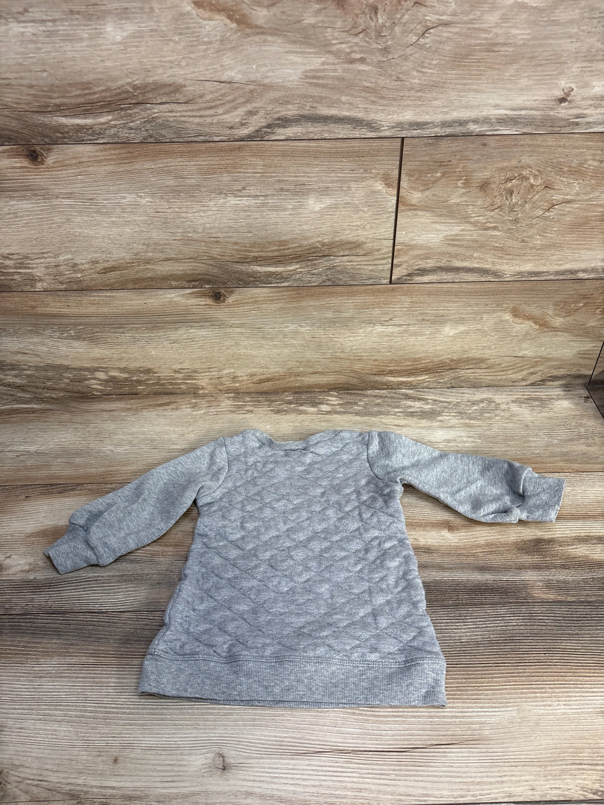 Baby Gap Metallic Quilted Pull Over Sweatshirt Silver sz 18-24m