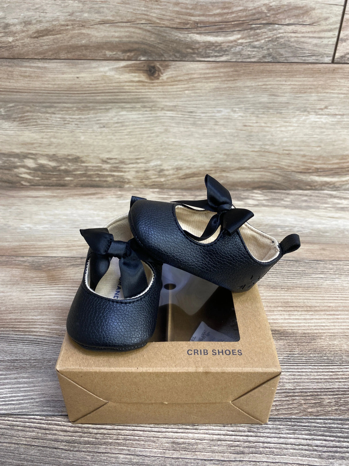 NEW Lucky Brand Mary Jane Bow Crib Shoes Black sz 1c