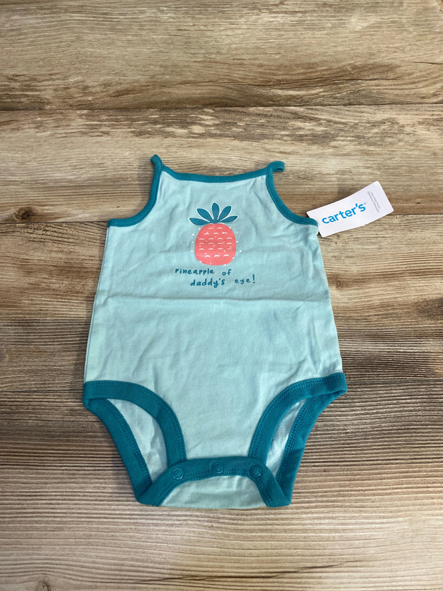 NEW Carter's Pineapple Of Daddy's Eye! Bodysuit Blue sz 6m - Me n Mommy To Be