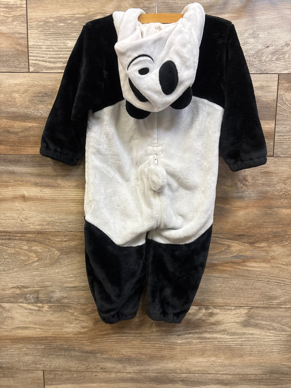 Plush 1pc Panda Costume Hooded Jumpsuit White sz 2/3T