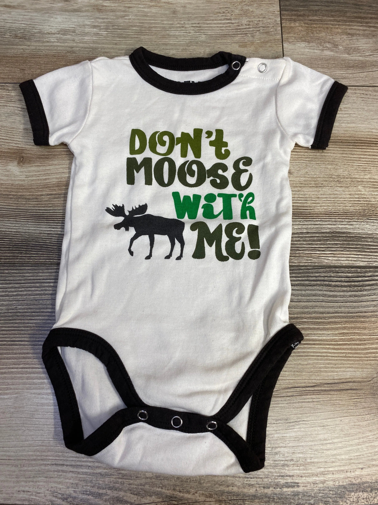 Lazy Lone Don't Moose With Me Bodysuit White sz 6m