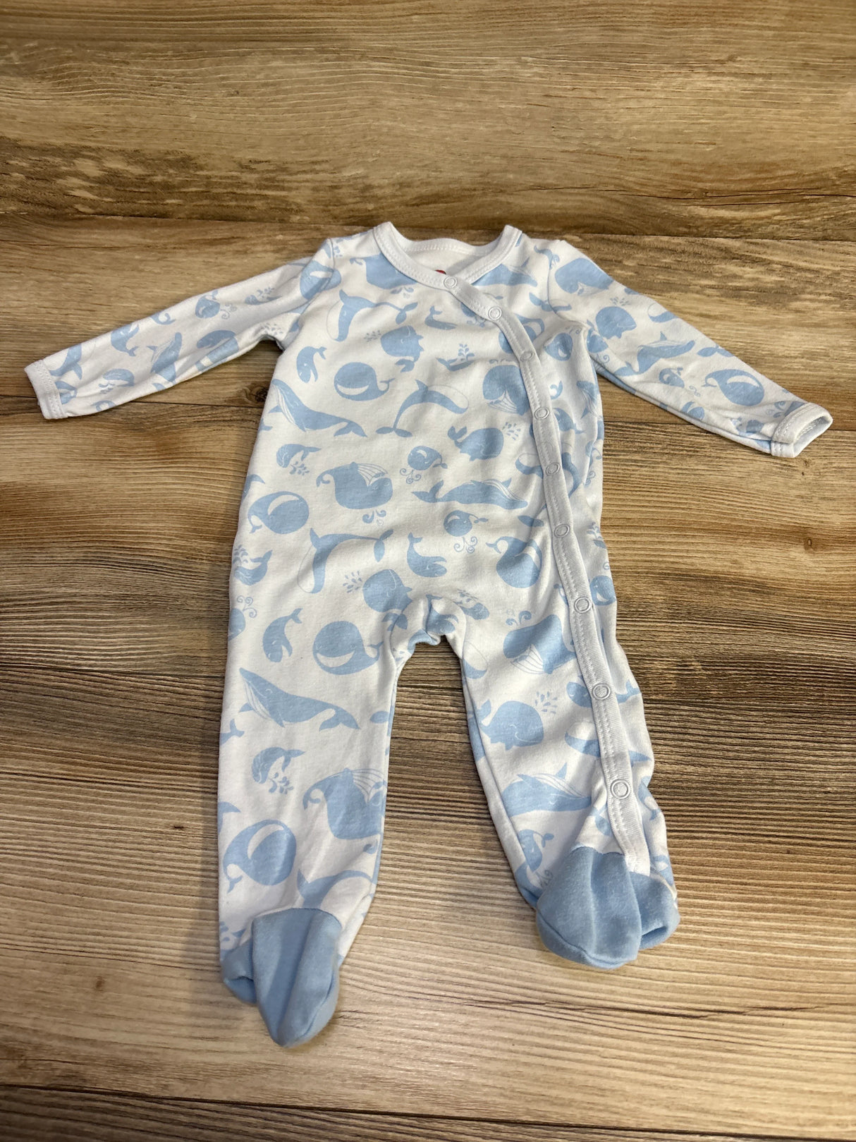Mini Hop Whale Print Sleeper Blue sz 9m - Me n Mommy To Be