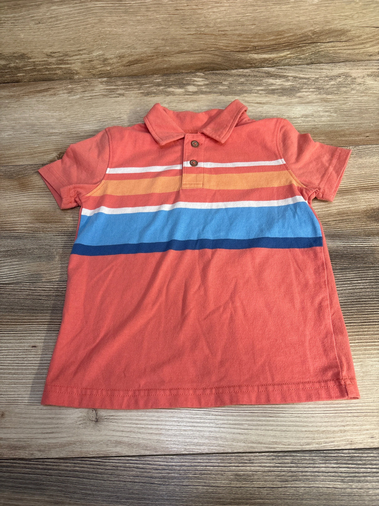 Jumping Beans Polo Striped Shirt Peach sz 4T