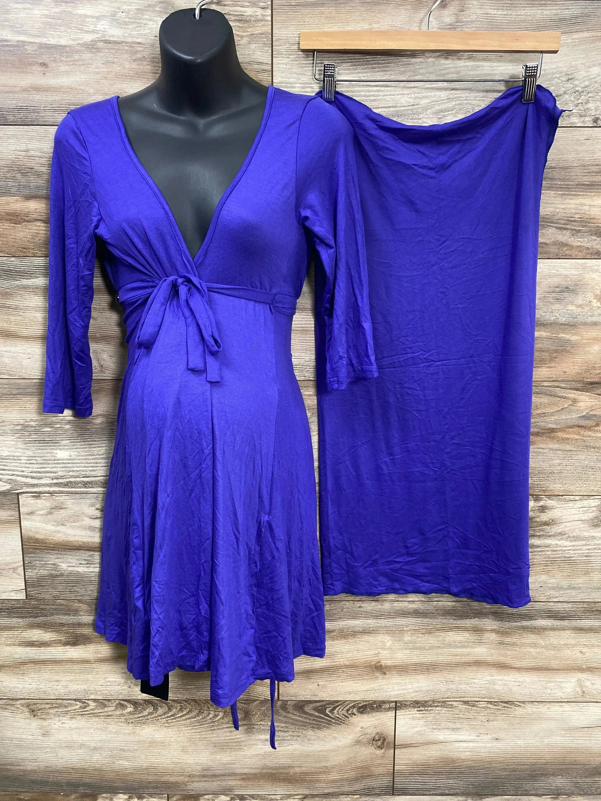 NEW QDI Maternity Delivery Gown & Swaddle Purple sz Medium - Me n Mommy To Be