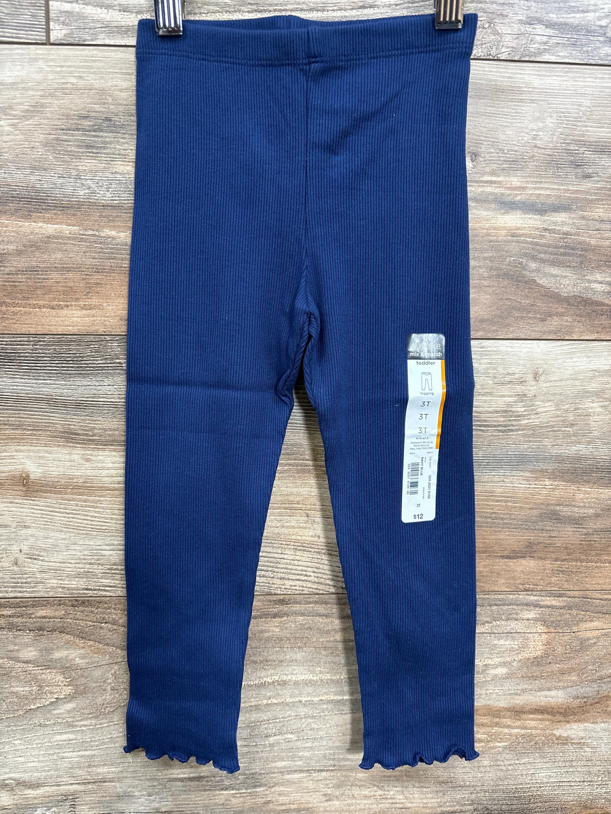 NEW Okie Dokie Ribbed Navy Blue Leggings sz 3T