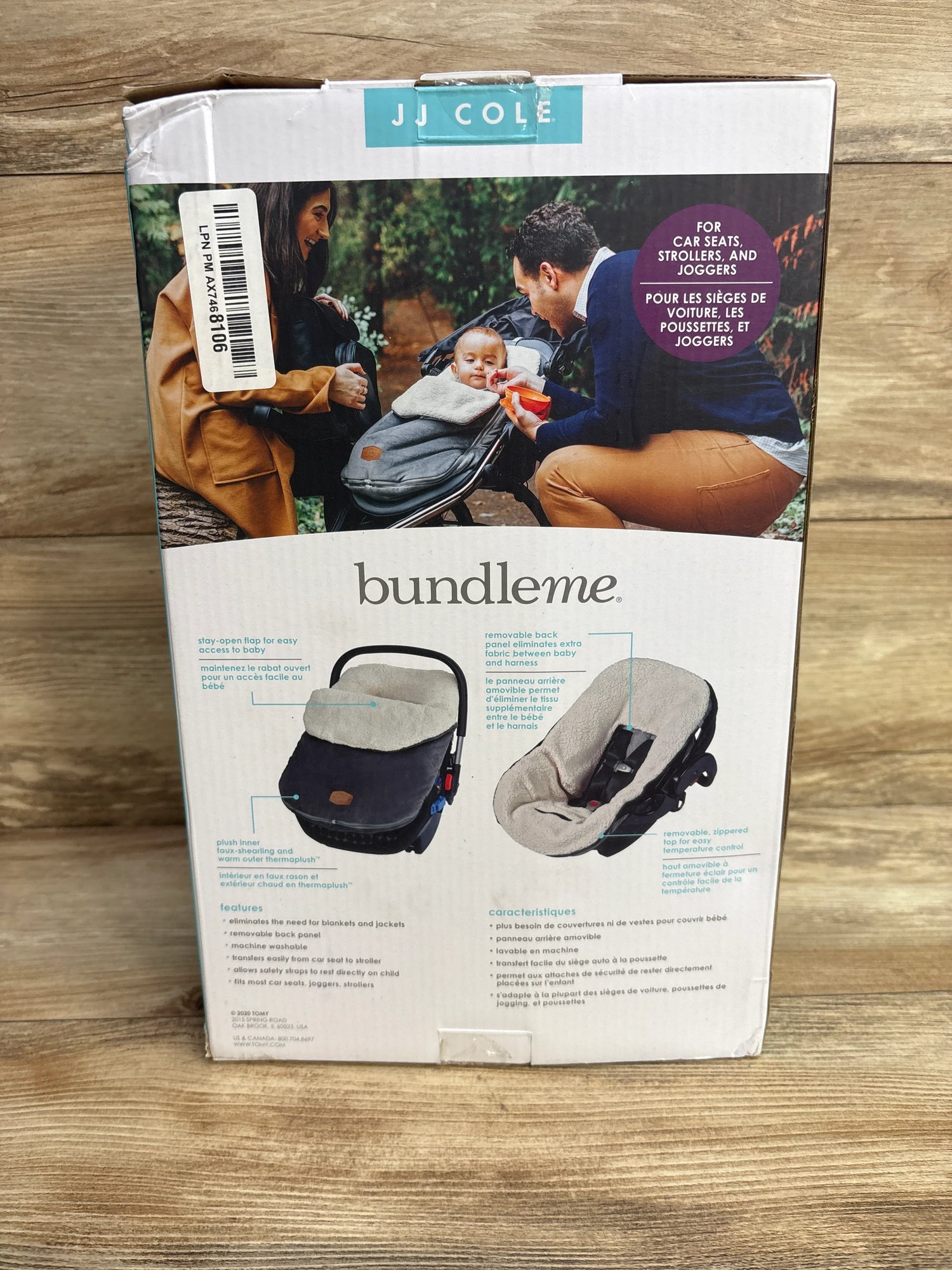 JJ Cole Bundleme Car Seat & Stroller Cover - Grey 0-12m