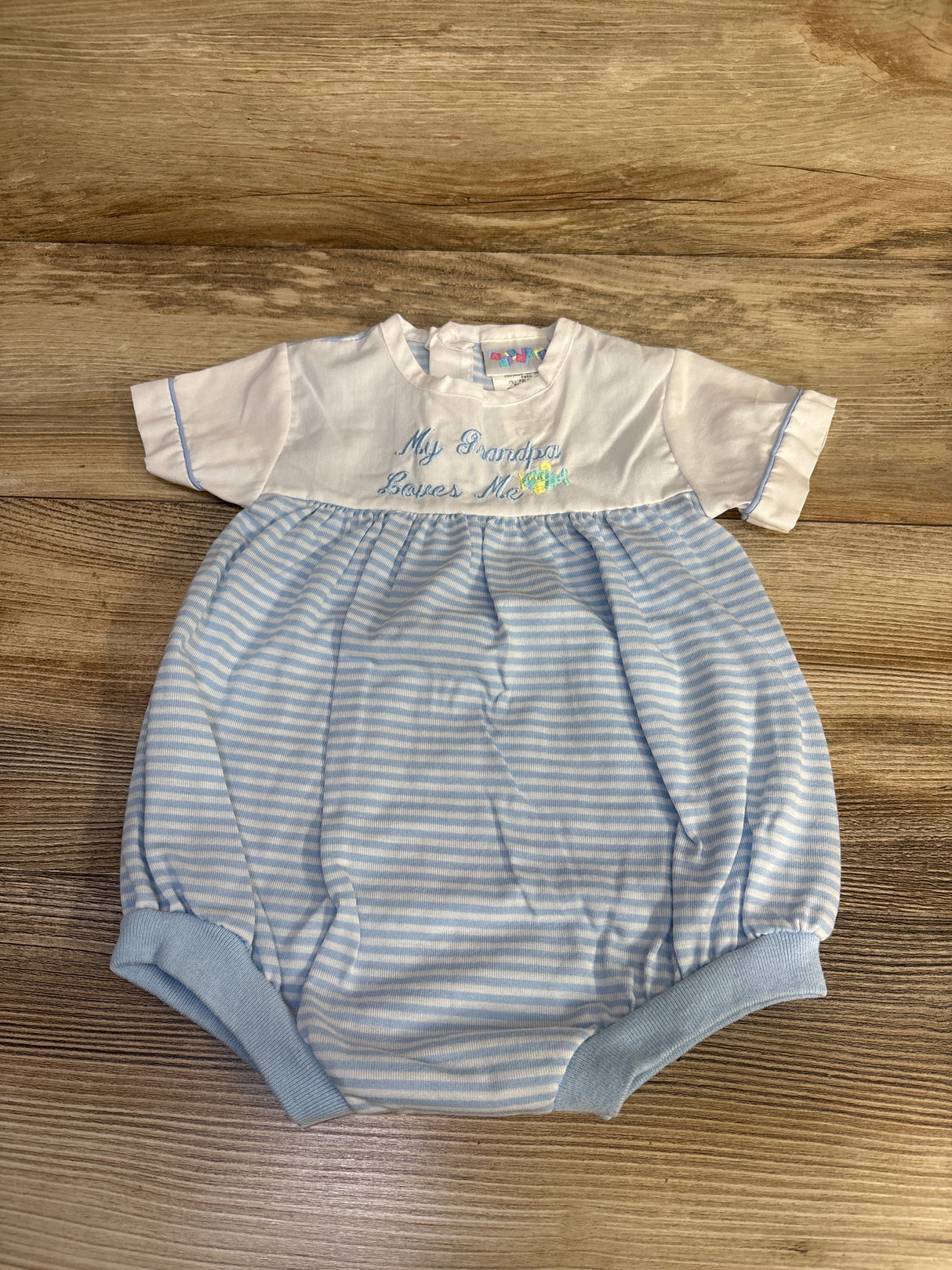 Alexis My Grandpa Loves Me Bubble Romper White sz 9m