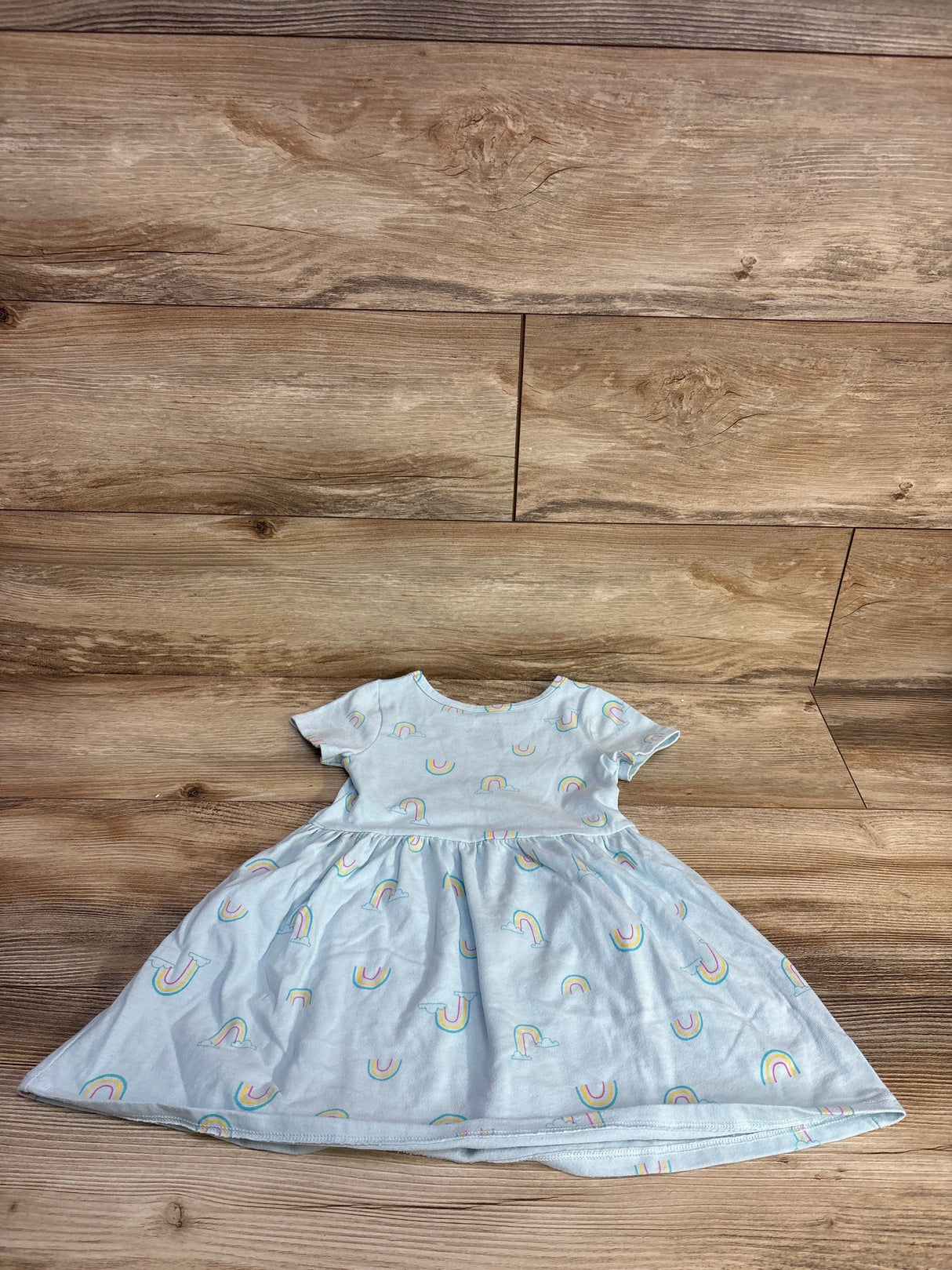 Cat & Jack Rainbow Print Dress Blue sz 3T