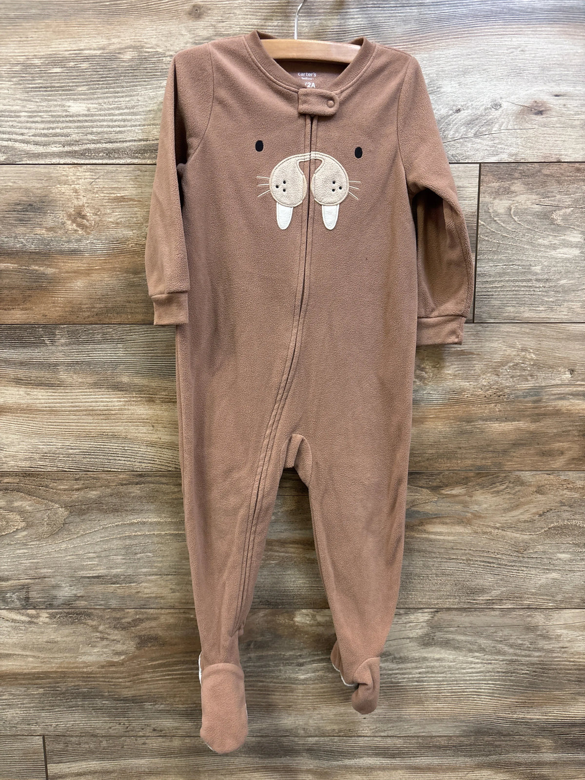 Carter's Walrus Blanket Sleeper Brown sz 2T