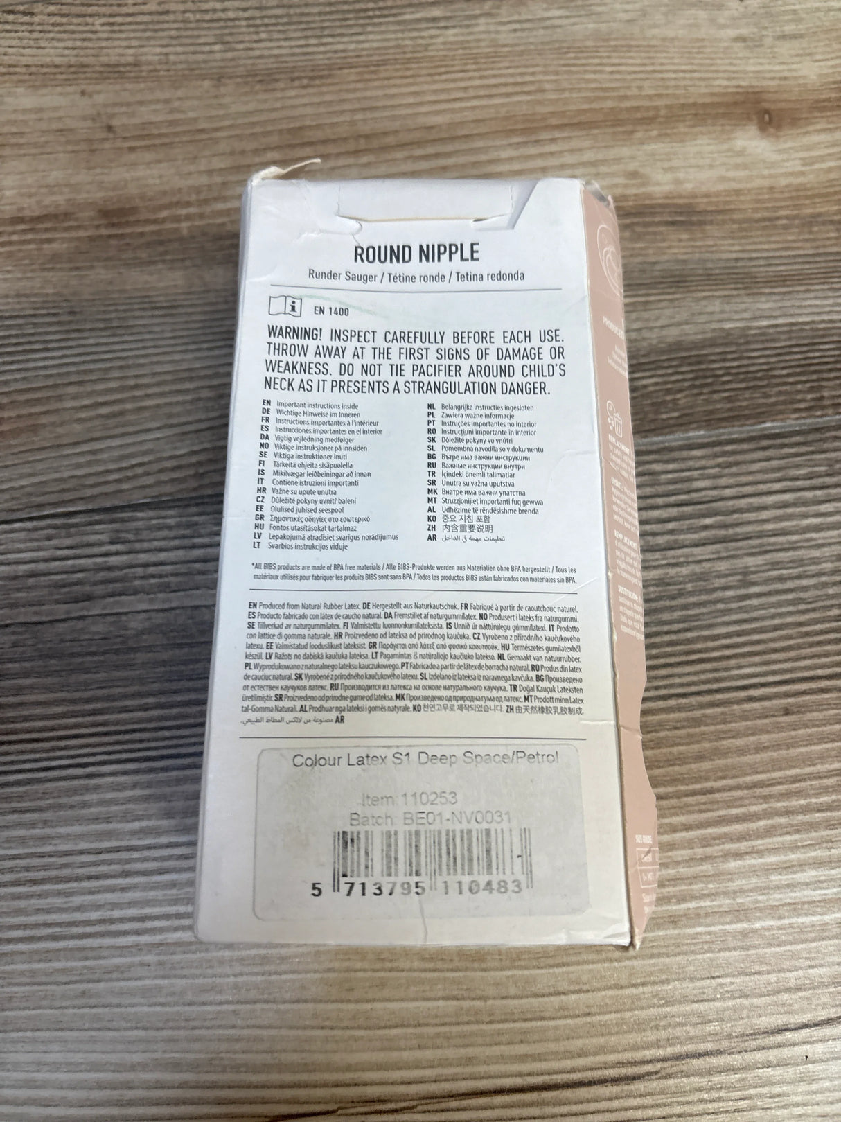 NEW Bibs Colour Natural Rubber Pacifiers Size 1 Blue 2pk 0-6m