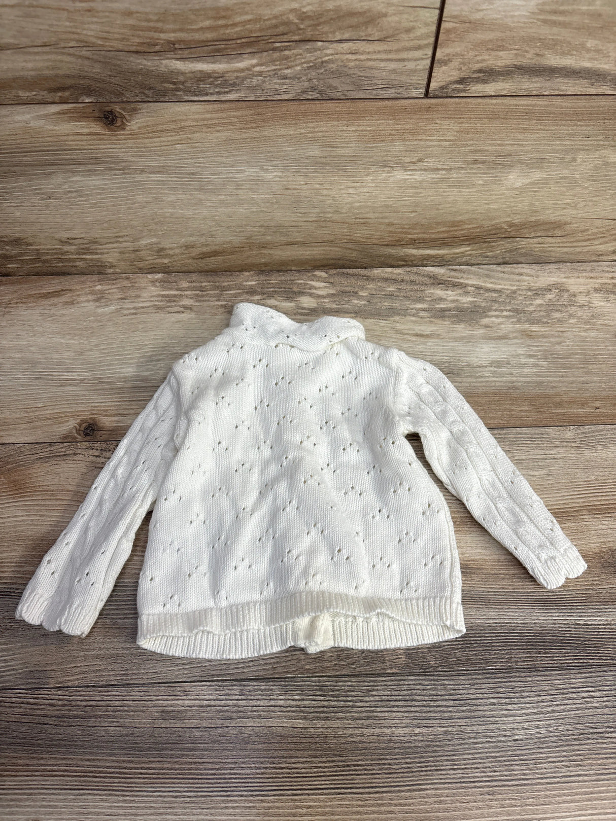 OshKosh Eyelet Trim Button Front Cardigan White sz 6m