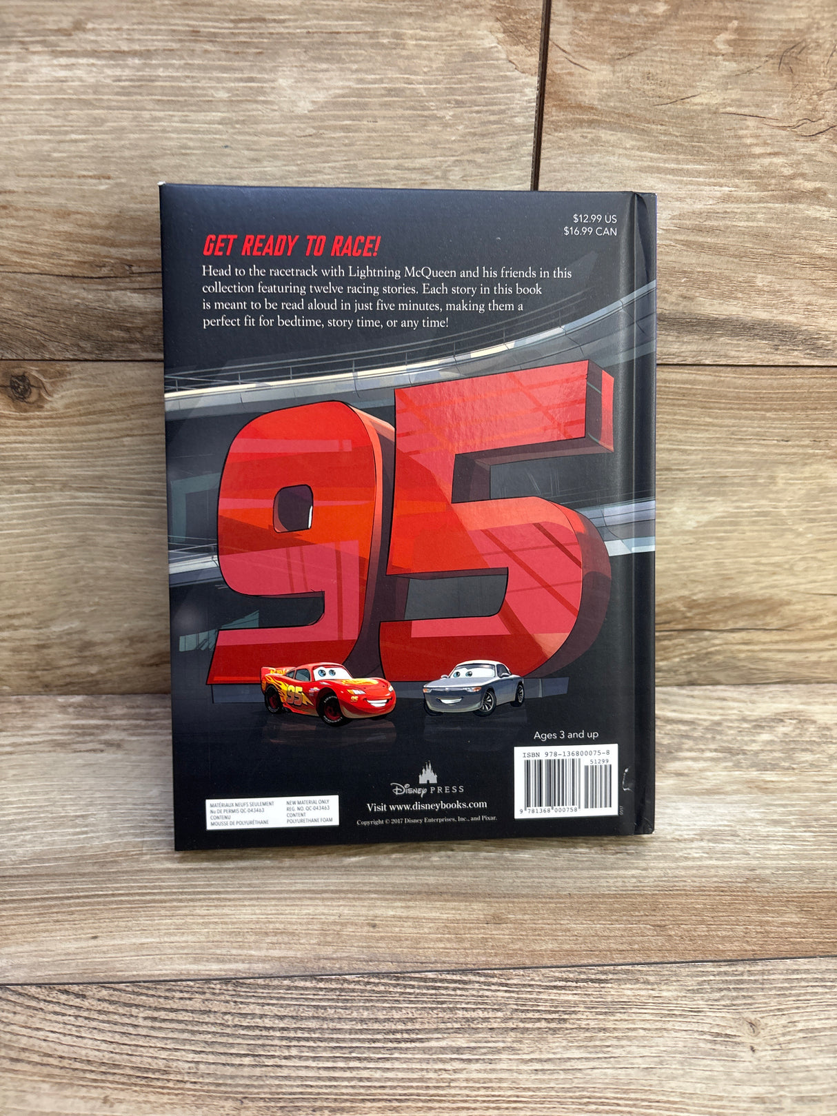 Disney Pixar Cars 5-Minute Racing Stories Hardcover Book