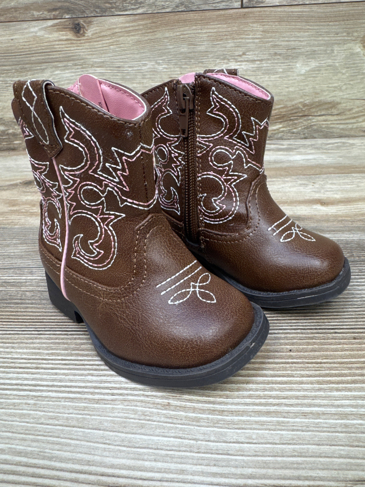 Wonder Nation Western Cowgirl Boots Brown sz 4c