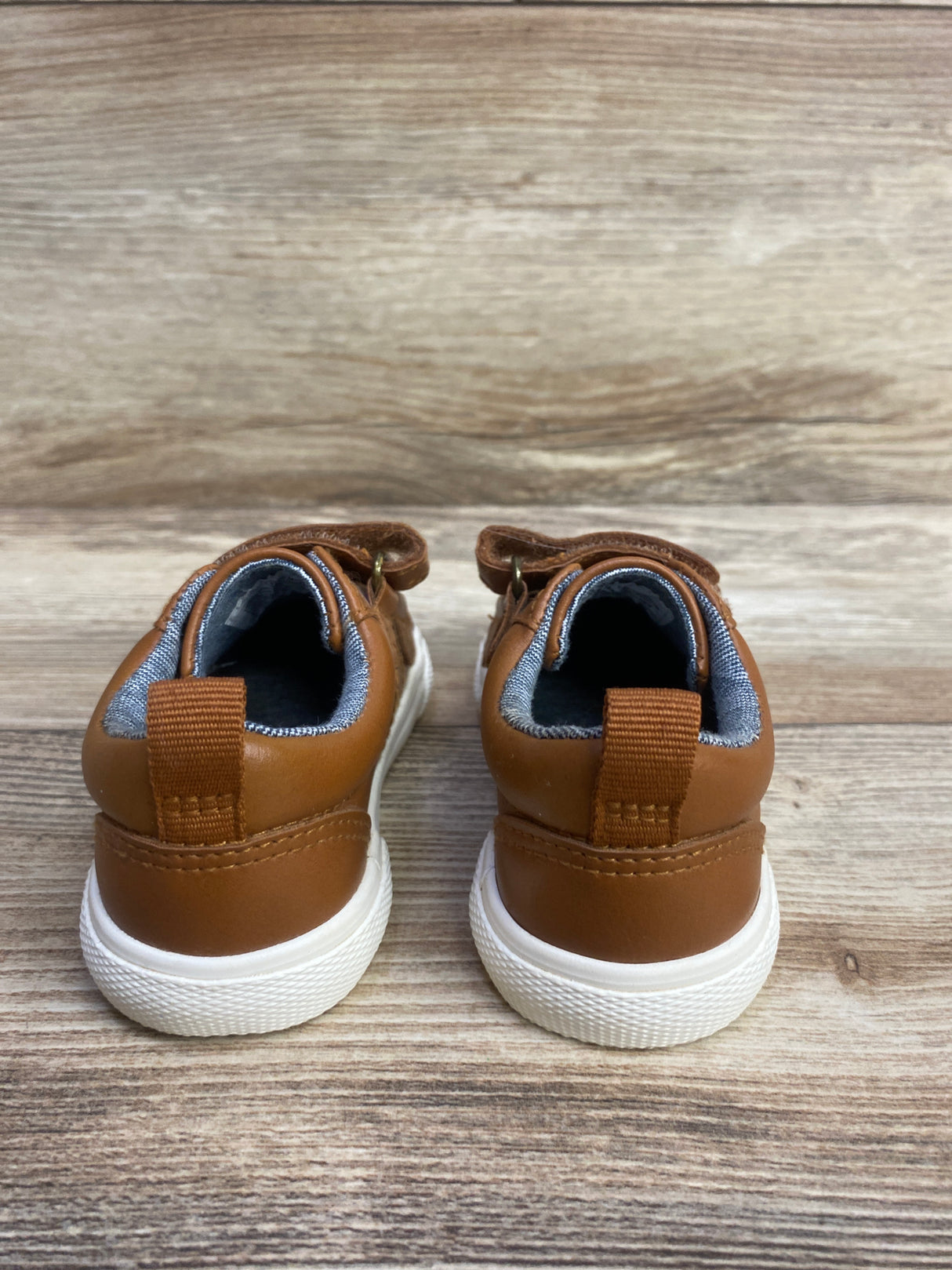 Cat & Jack Double Strap Sneakers Brown sz 6c