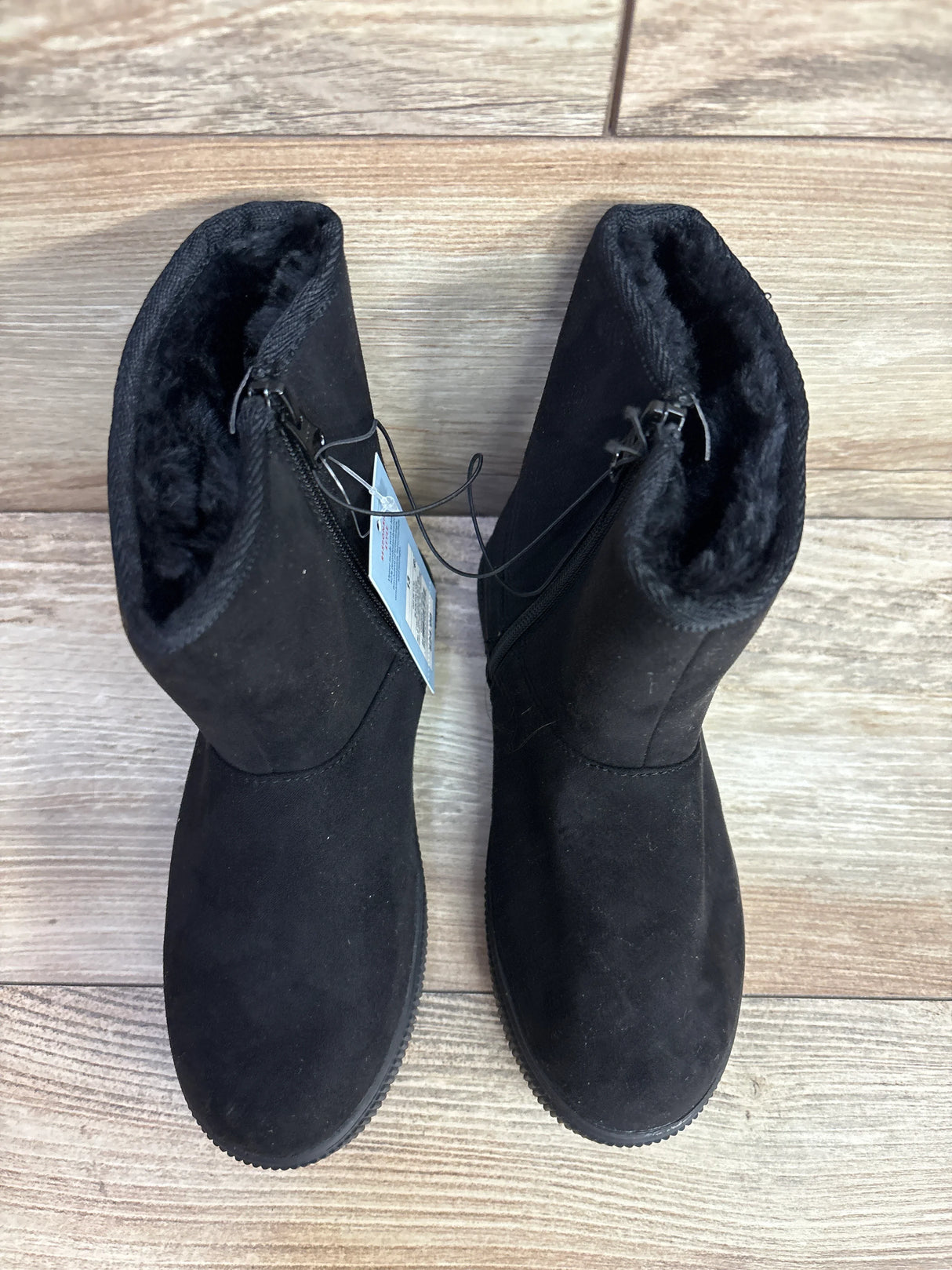 NEW Cat & Jack Holland Shearling Style Boots Black sz 13c