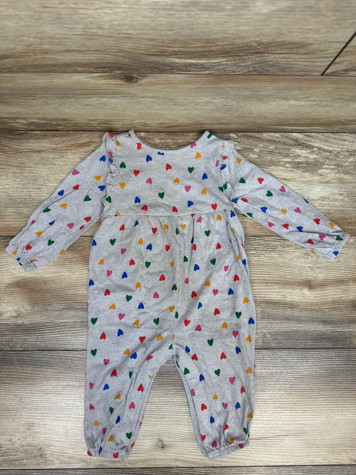 Old Navy Heart Print Coverall Grey sz 6-12m